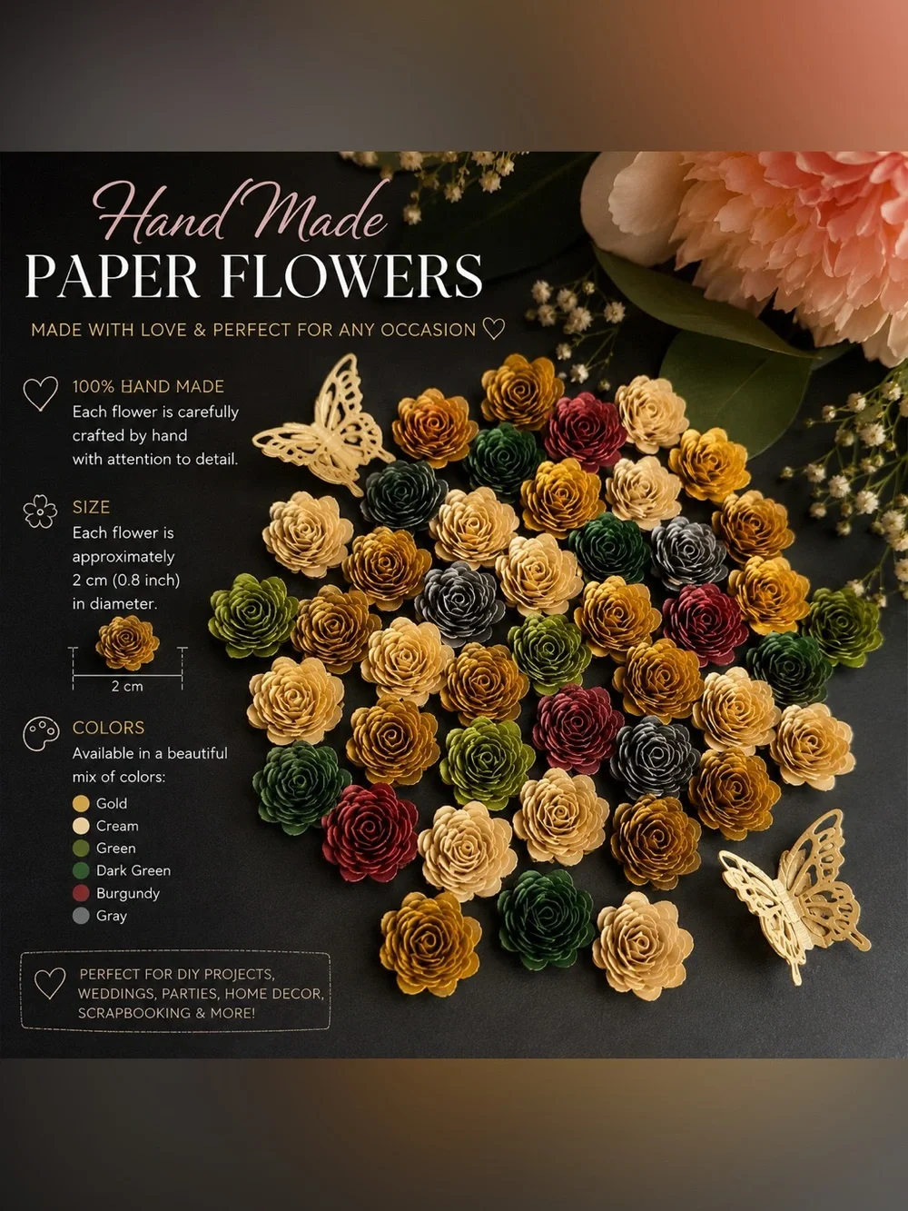 Hand Made Paper Flores